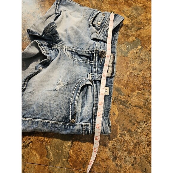 BKE Jean Shorts Womens 29 Blue Stella Distressed Denim Western Rodeo (A200) - Picture 5 of 8